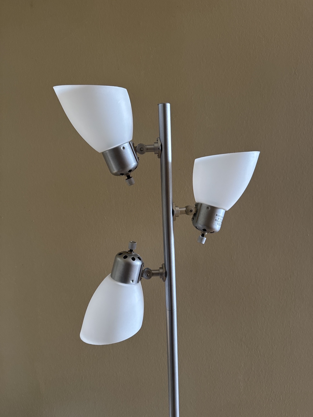 Silver Floor Lamp with Three Lights