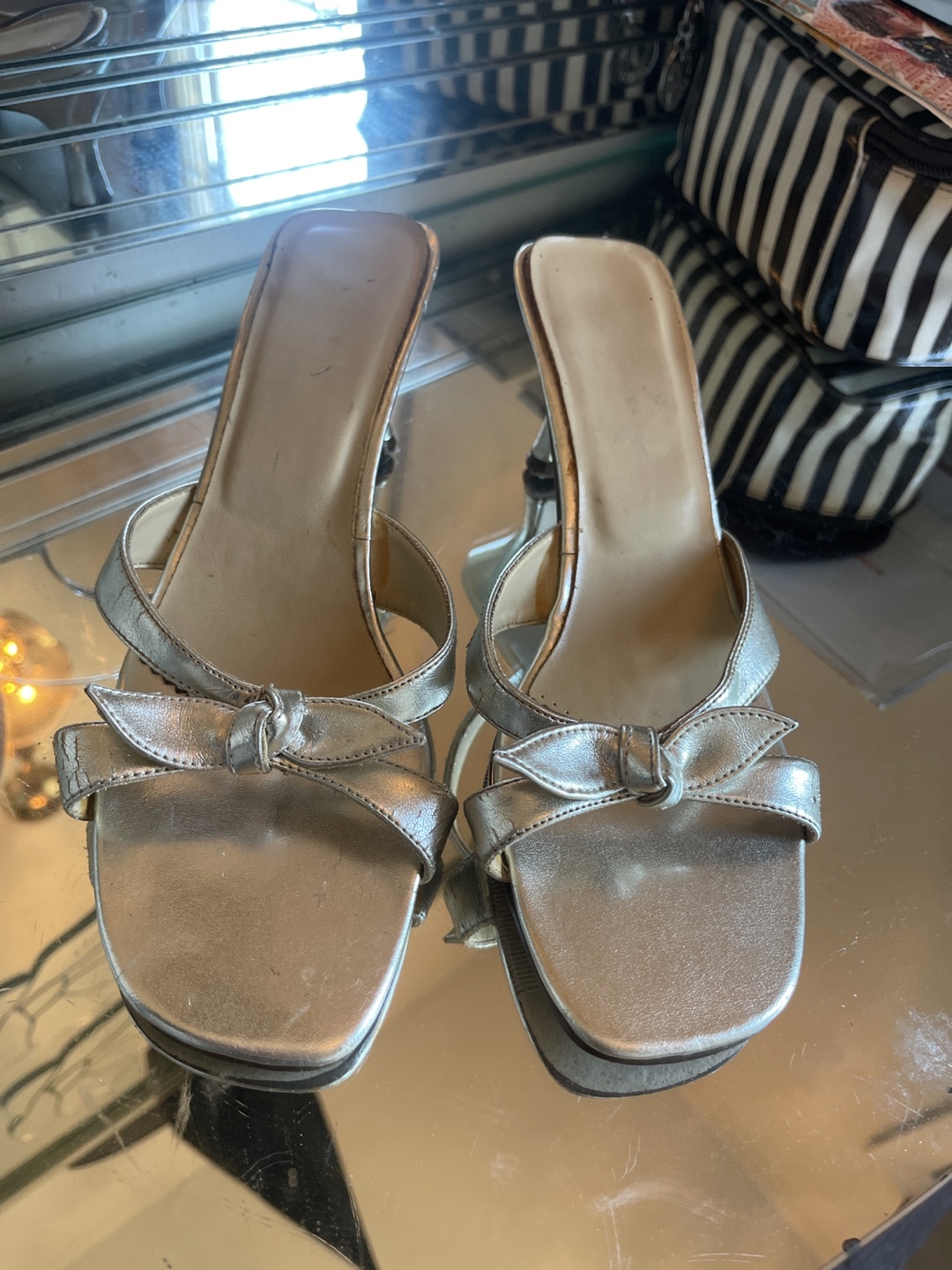 Silver Bow Sandals #freecycle