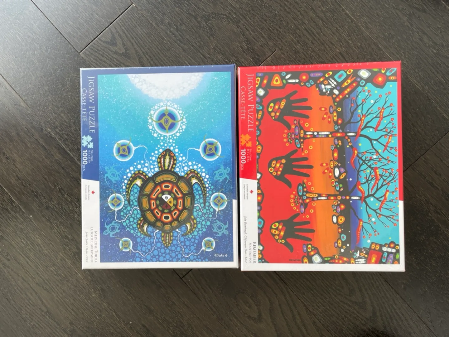 Two 1000 Piece Indigenous Art Jigsaw Puzzles thumbnail