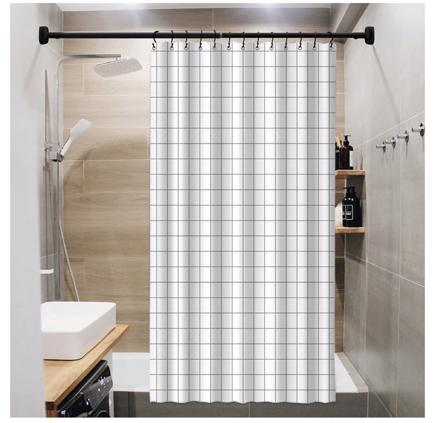 Curved  Shower Rod. BLACK