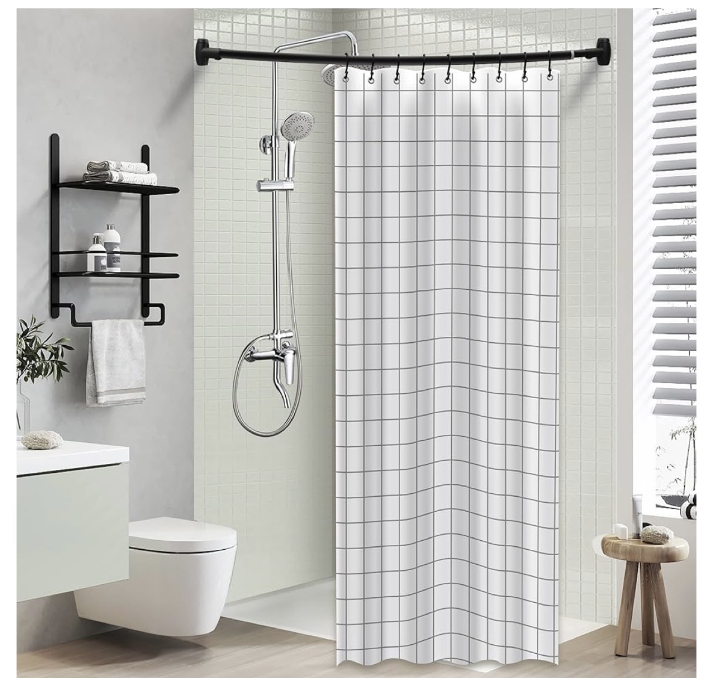 Curved  Shower Rod. BLACK - photo 2