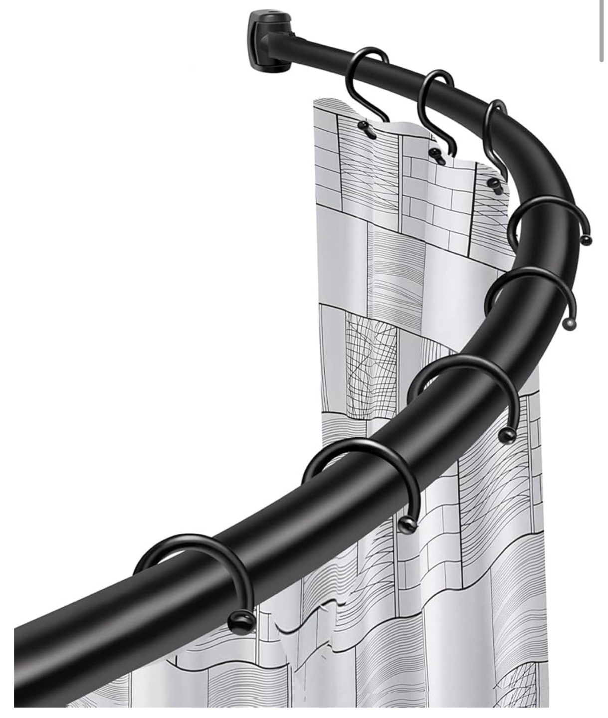 Curved  Shower Rod. BLACK - photo 4