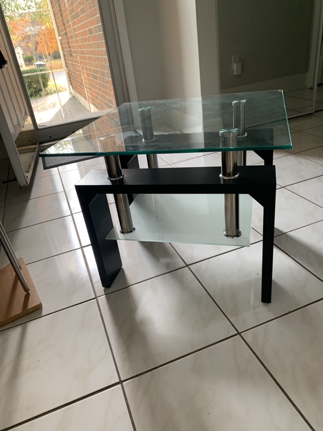 Glass and Black side table