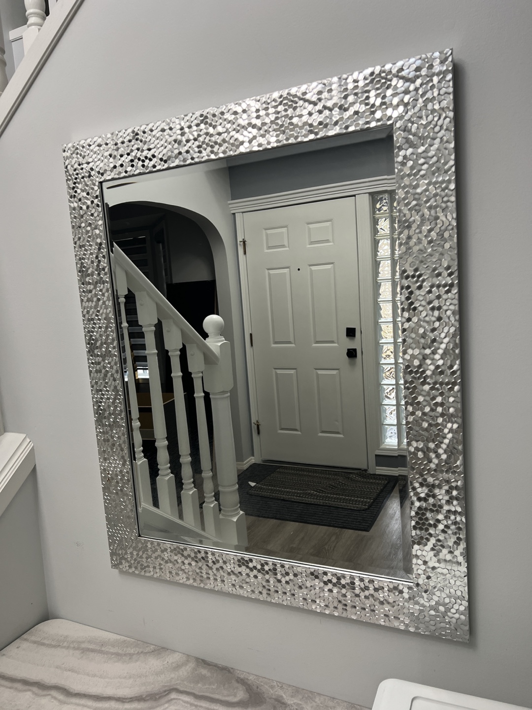 Silver Mirror with Hexagon Frame - photo 3