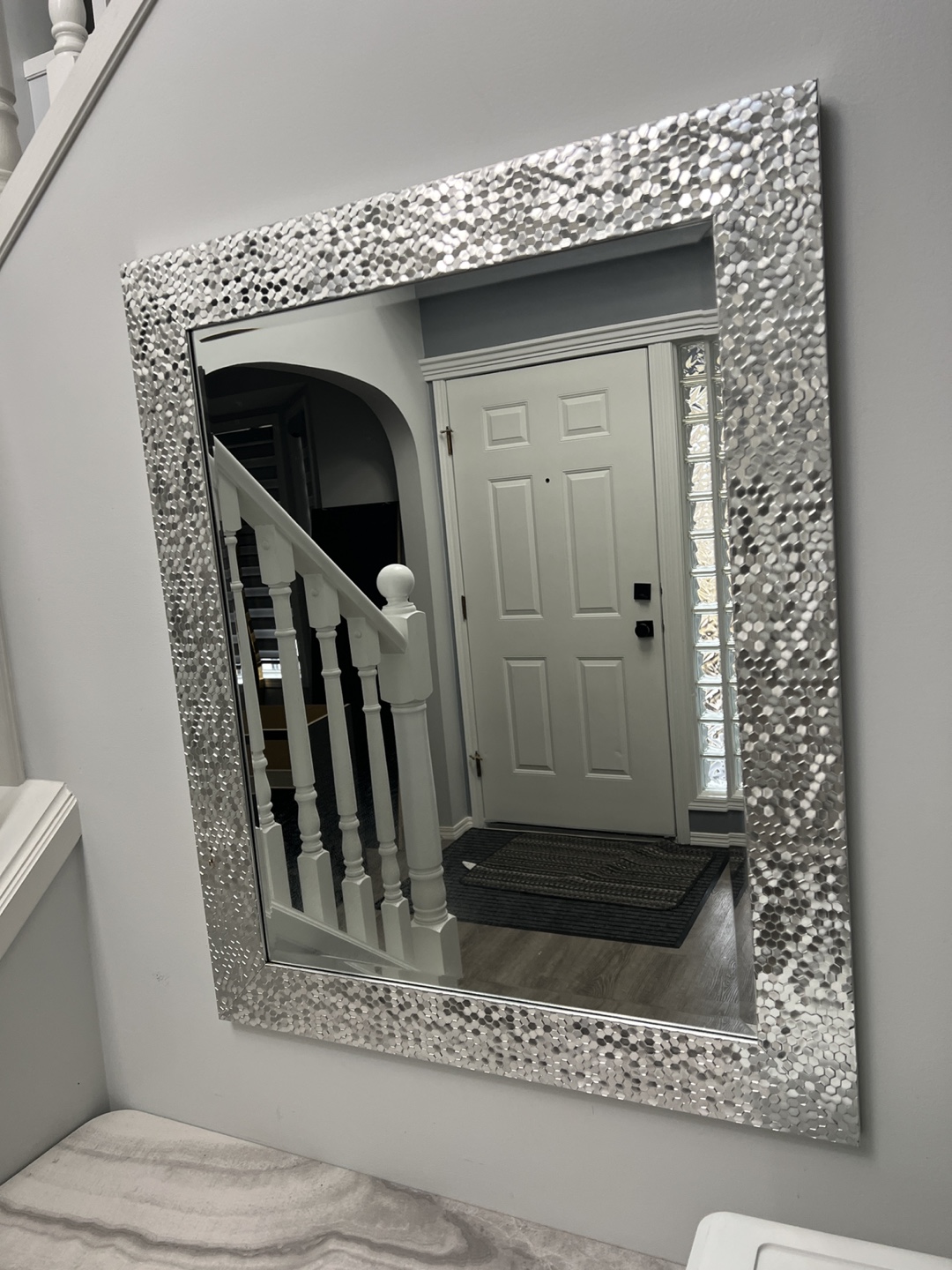 Silver Mirror with Hexagon Frame - photo 2