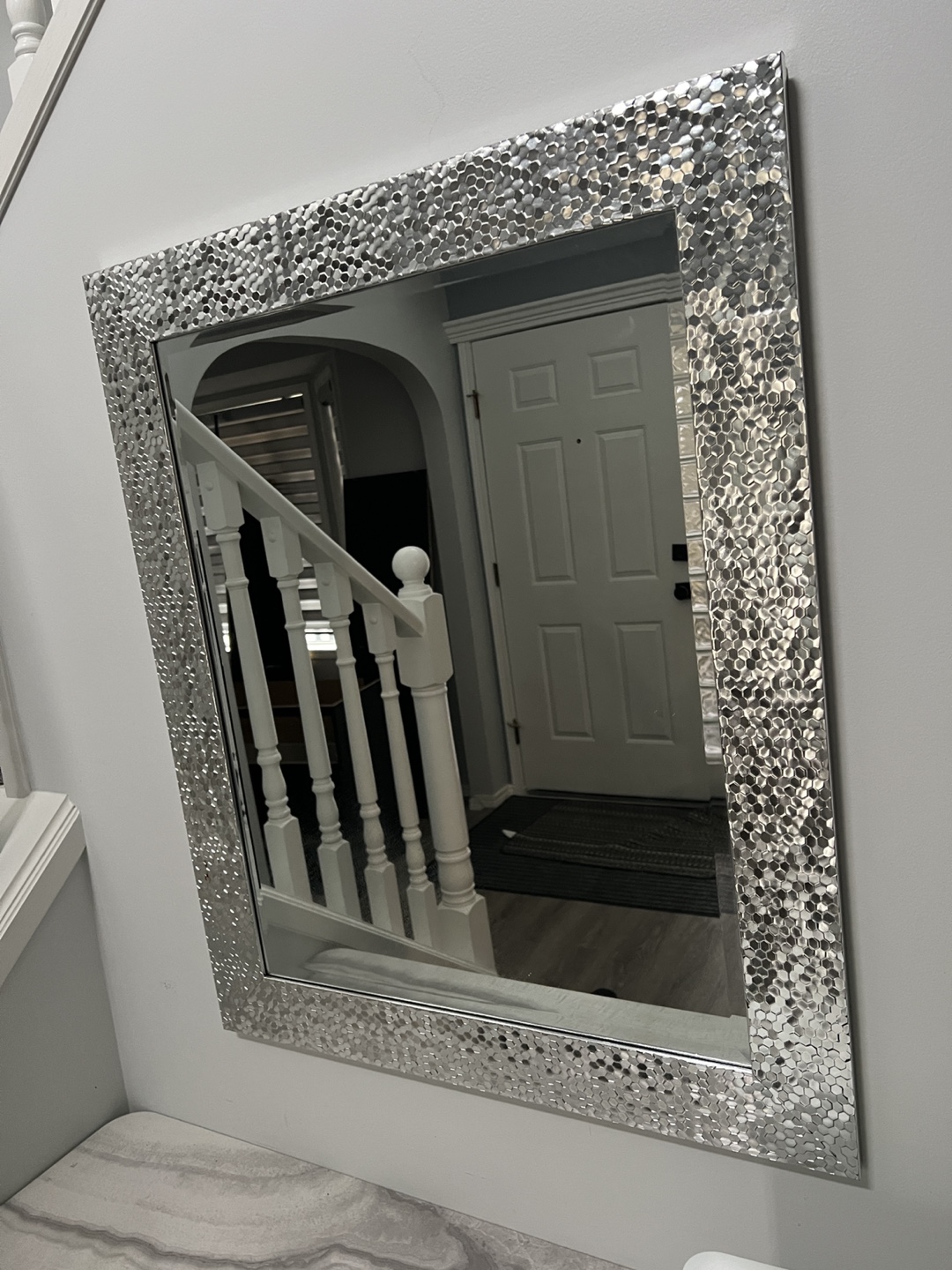 Silver Mirror with Hexagon Frame