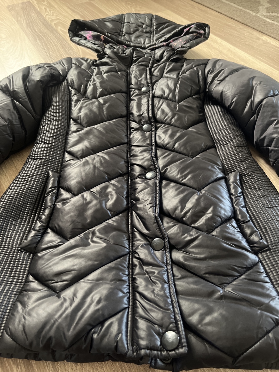 Justice Girls Black Puffer Jacket Size 8/10 - photo 2