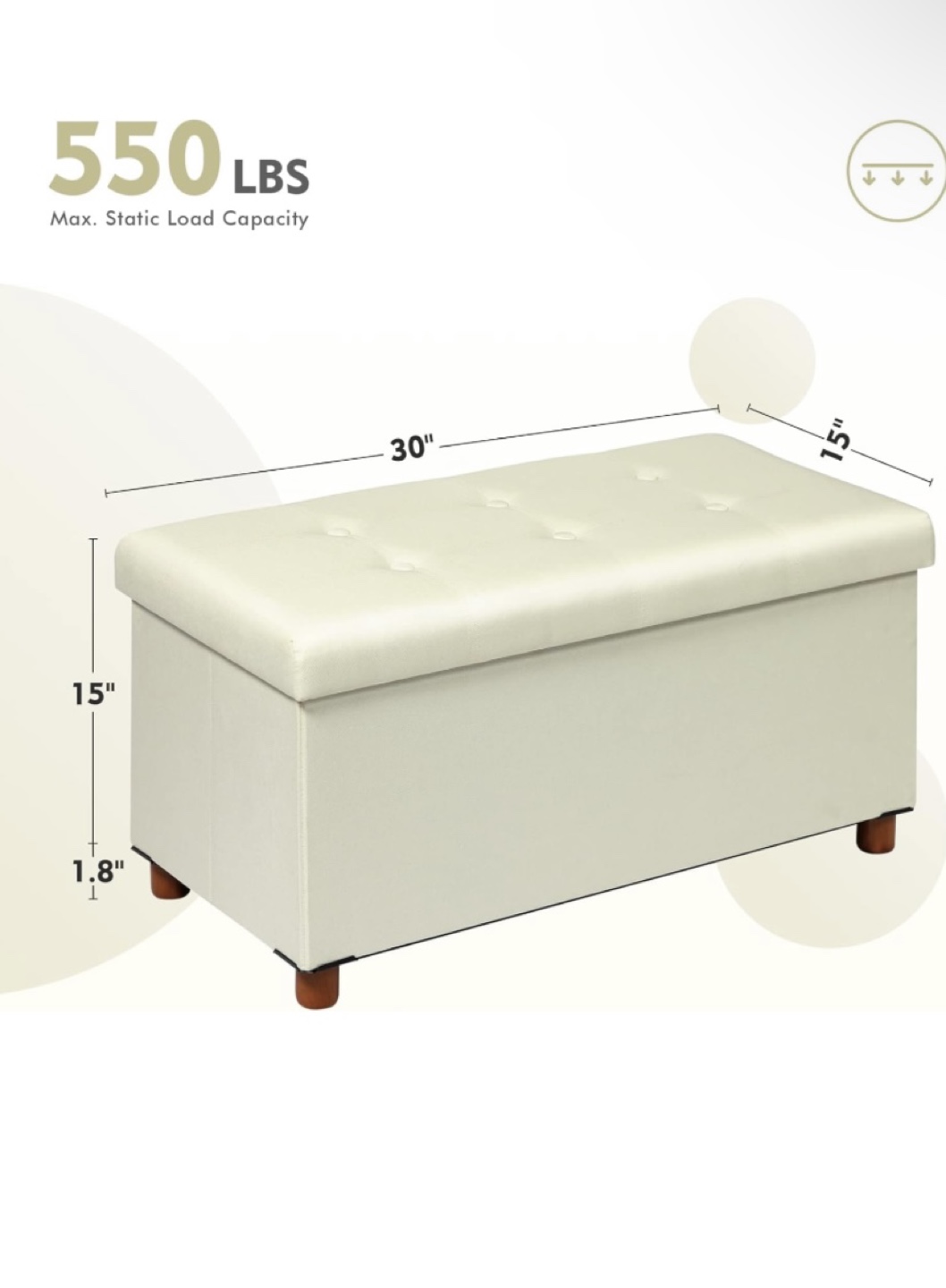 Storage Ottoman with Lid - photo 3