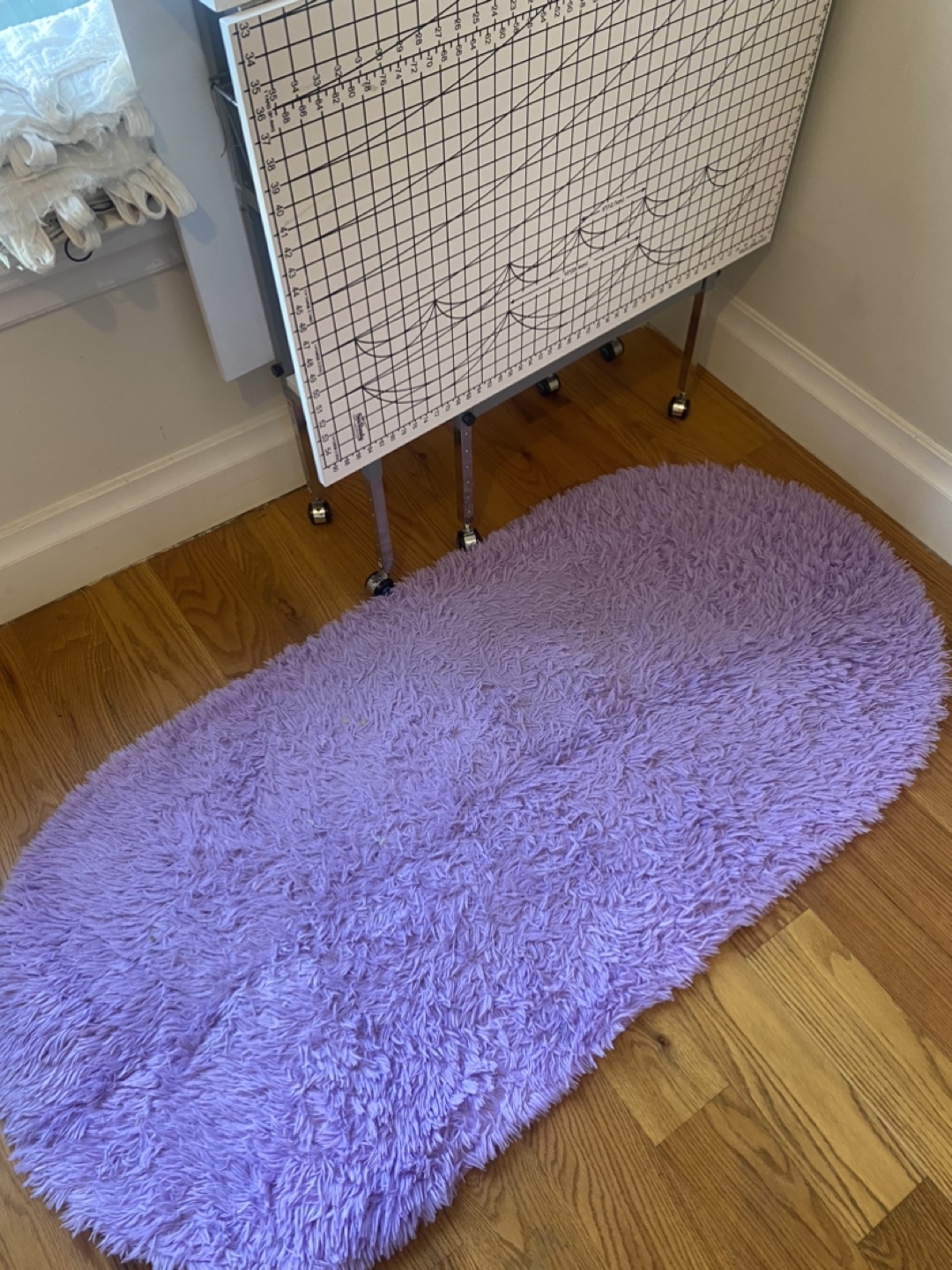 Furry purple carpet