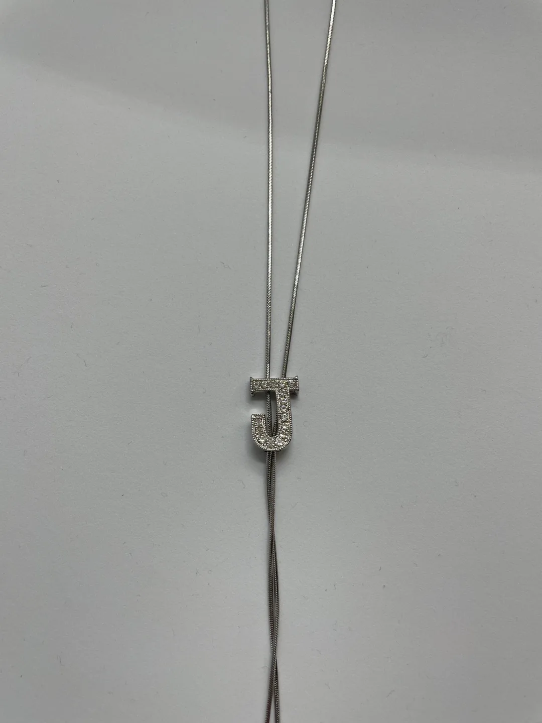 Silver 'J' Initial Necklace thumbnail