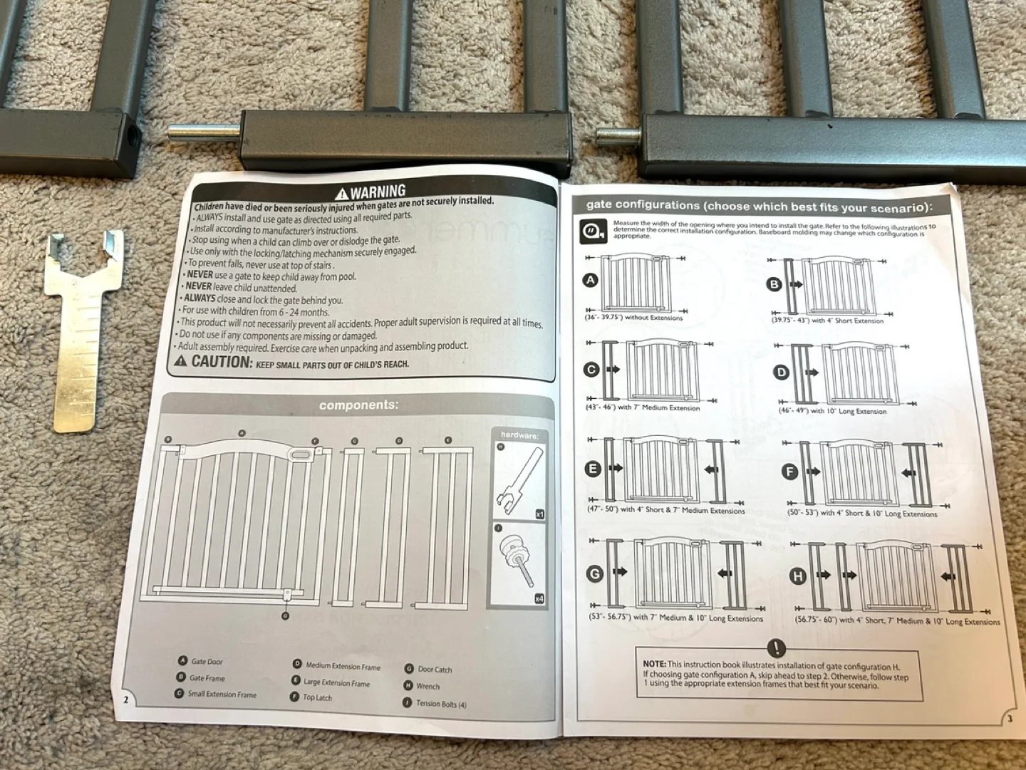 Size adjustable 5 Foot Pressure Mounted Baby Gate image indicator(3)
