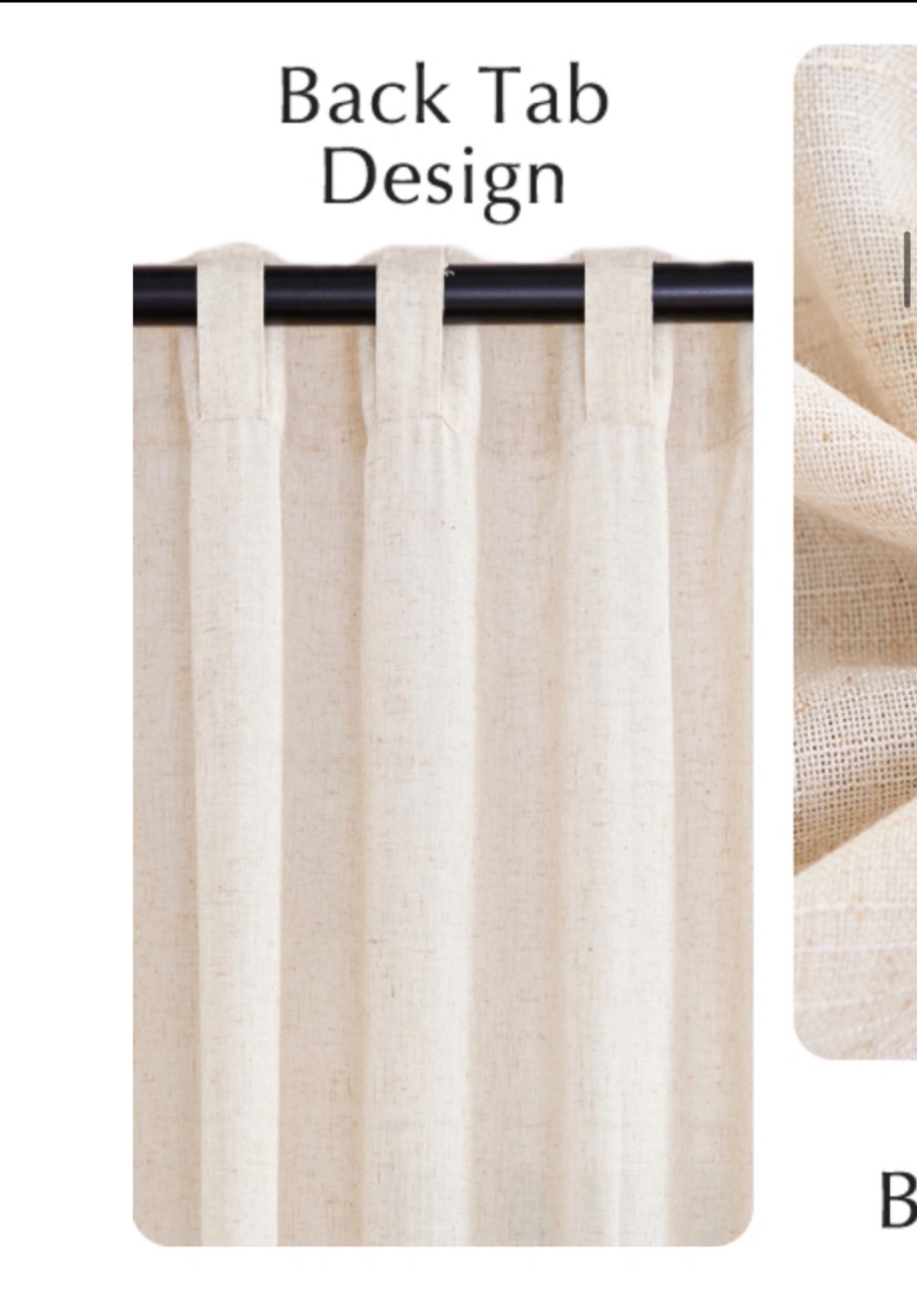 Beige Linen Look Curtains - photo 4