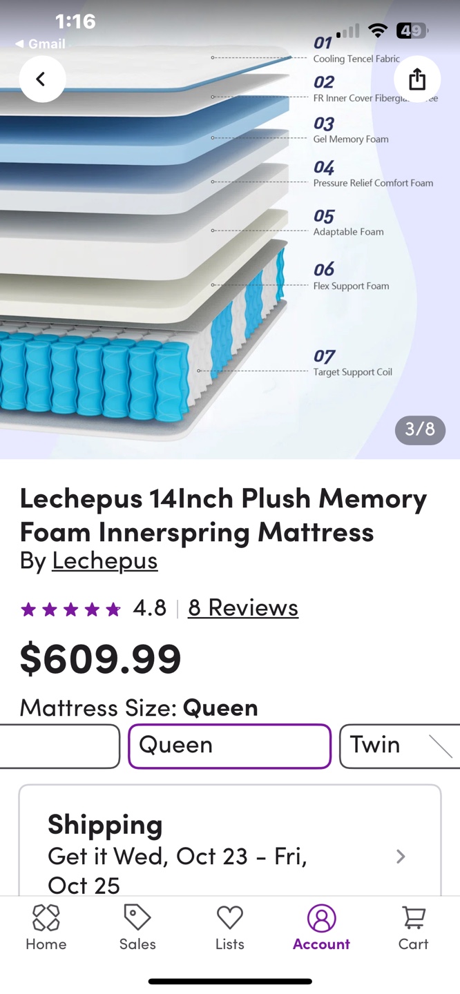 Queen Size Memory Foam Mattress - photo 3