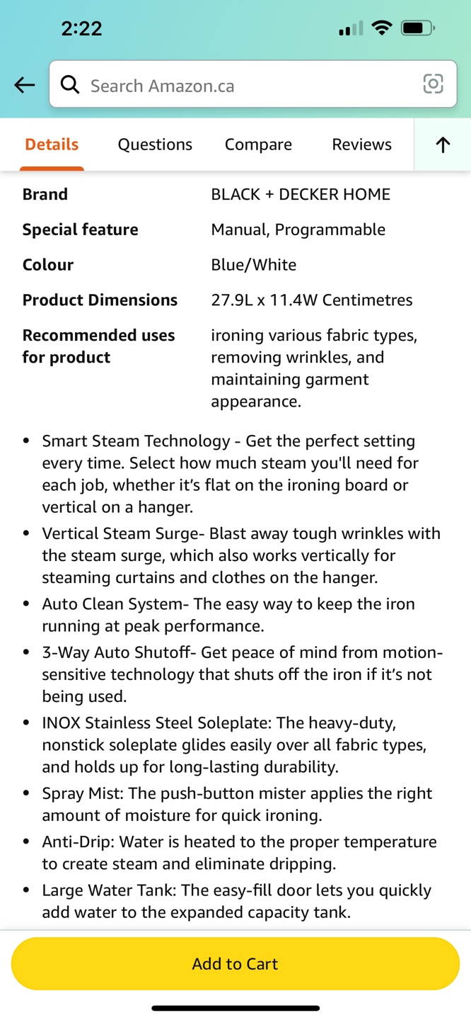 Black + Decker Steam Iron- - photo 3