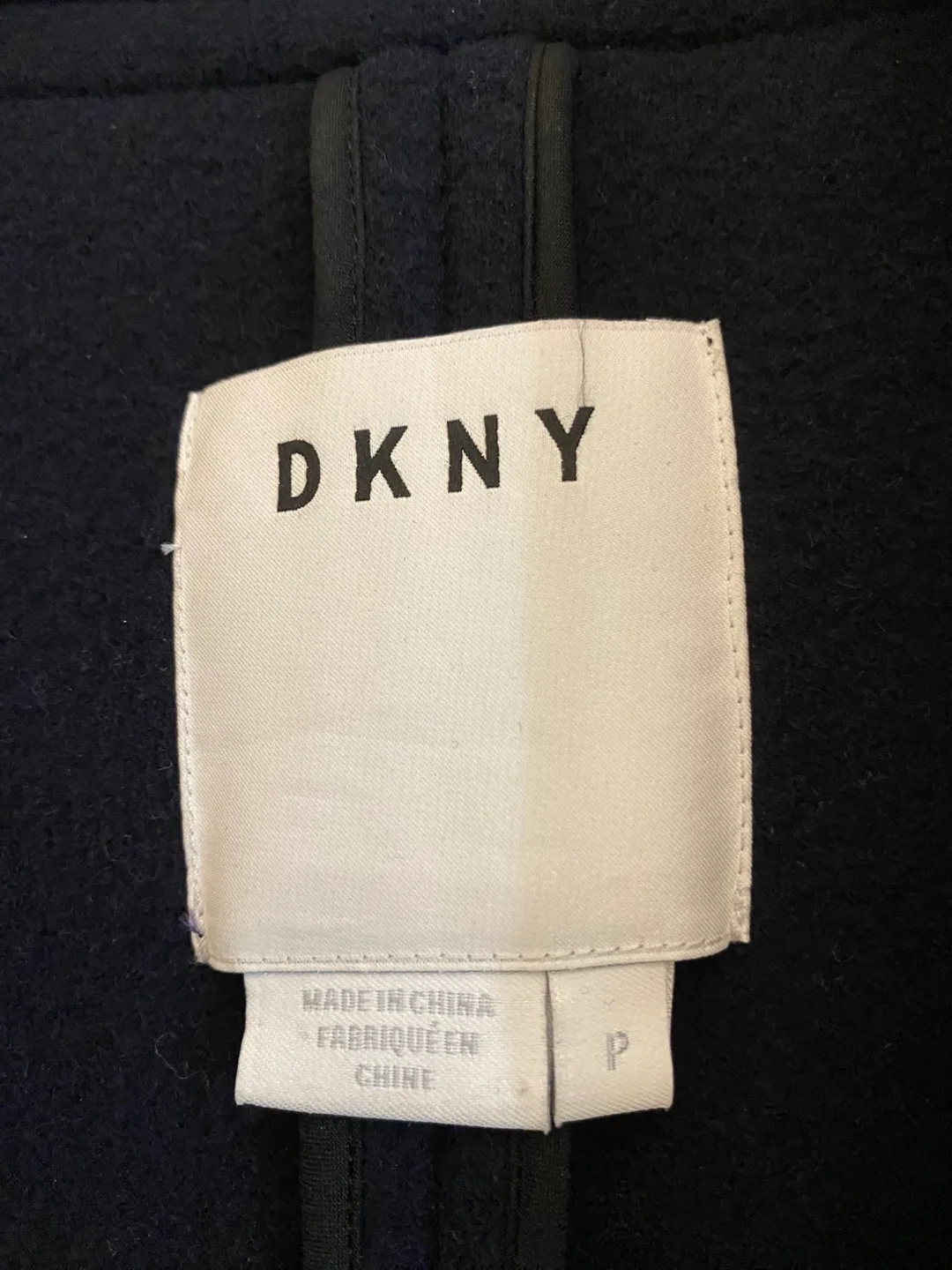 DKNY Navy Blue Long women’s coat image indicator(3)