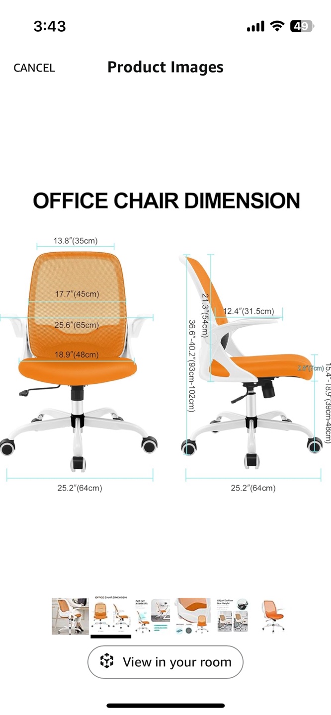 Orange Mesh Office Chair - photo 4