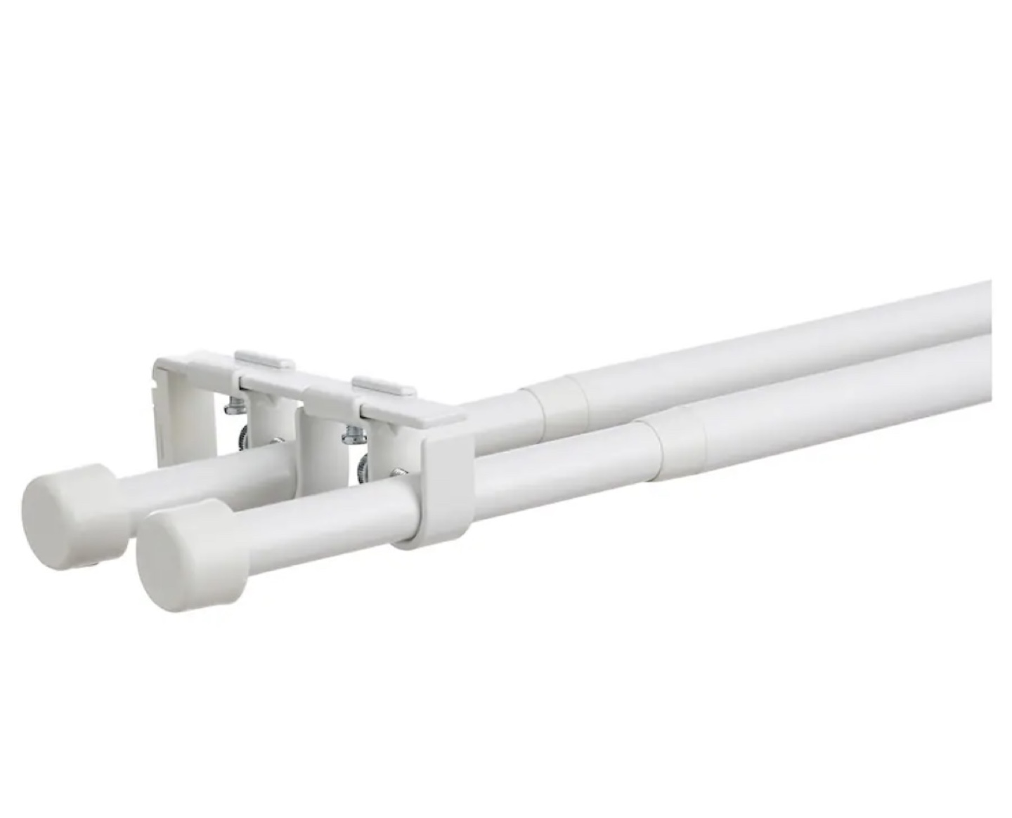 IKEA BEKRÄFTA Double curtain rod set, white, 47 ¼-82 ¾ 3/4 "