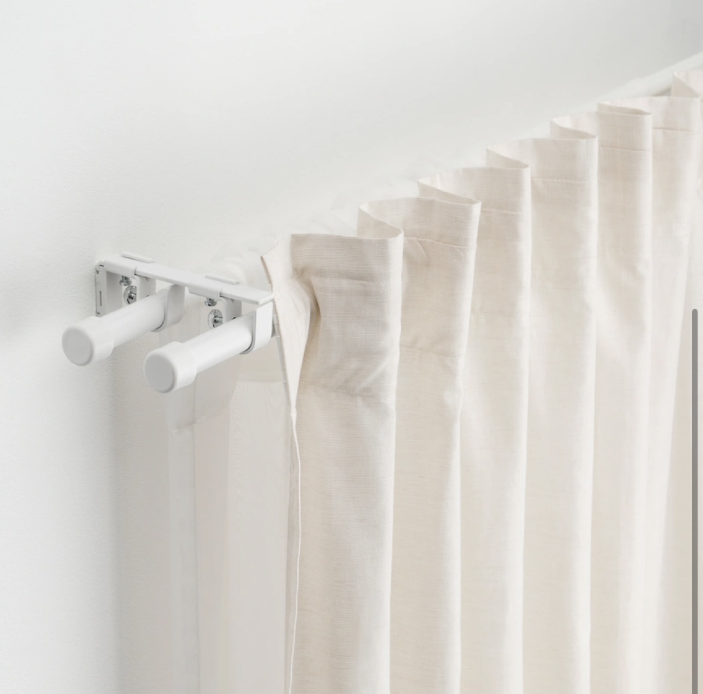 IKEA BEKRÄFTA Double curtain rod set, white, 47 ¼-82 ¾ 3/4 " - photo 2