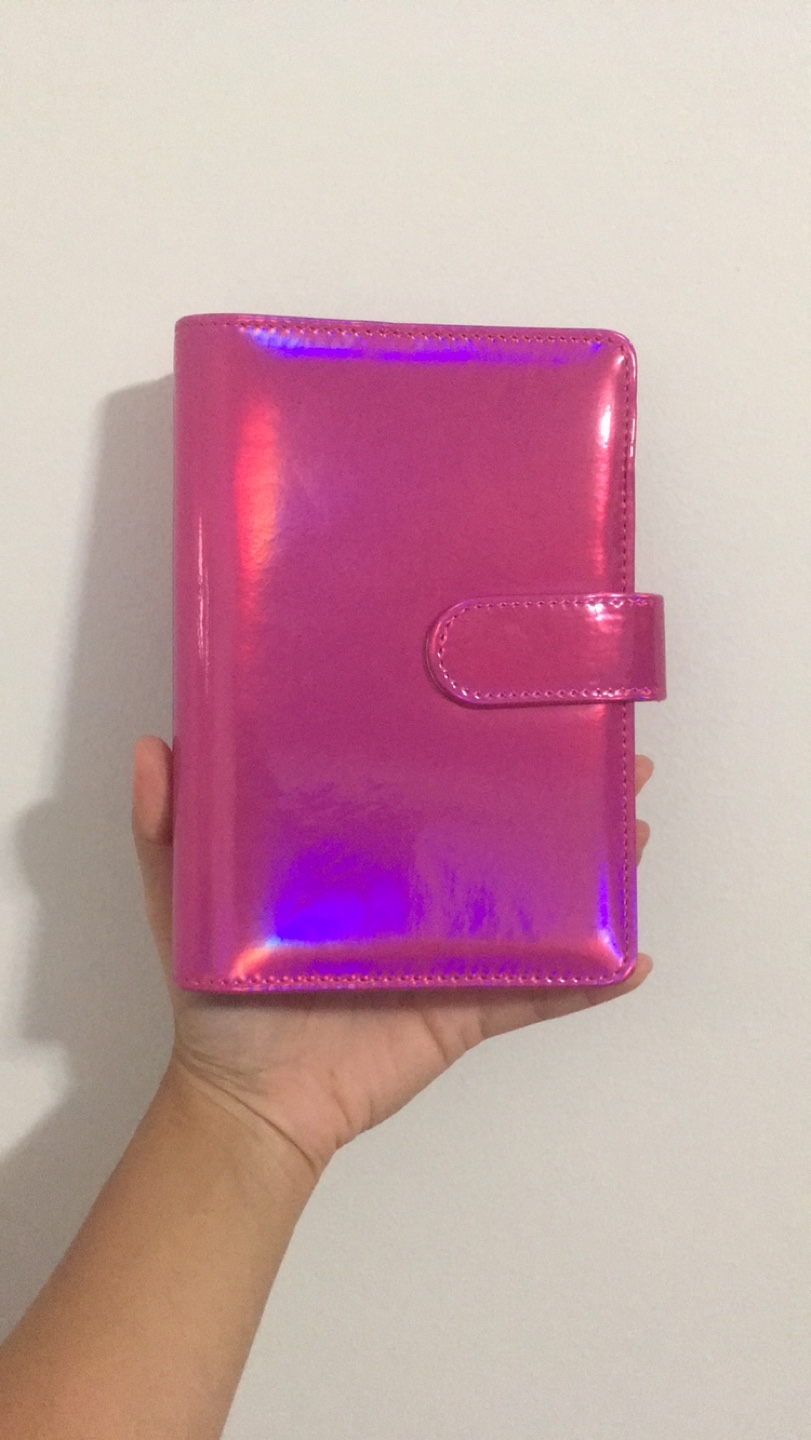 Pink Metallic A6 Budget Planner Binder with Envelopes