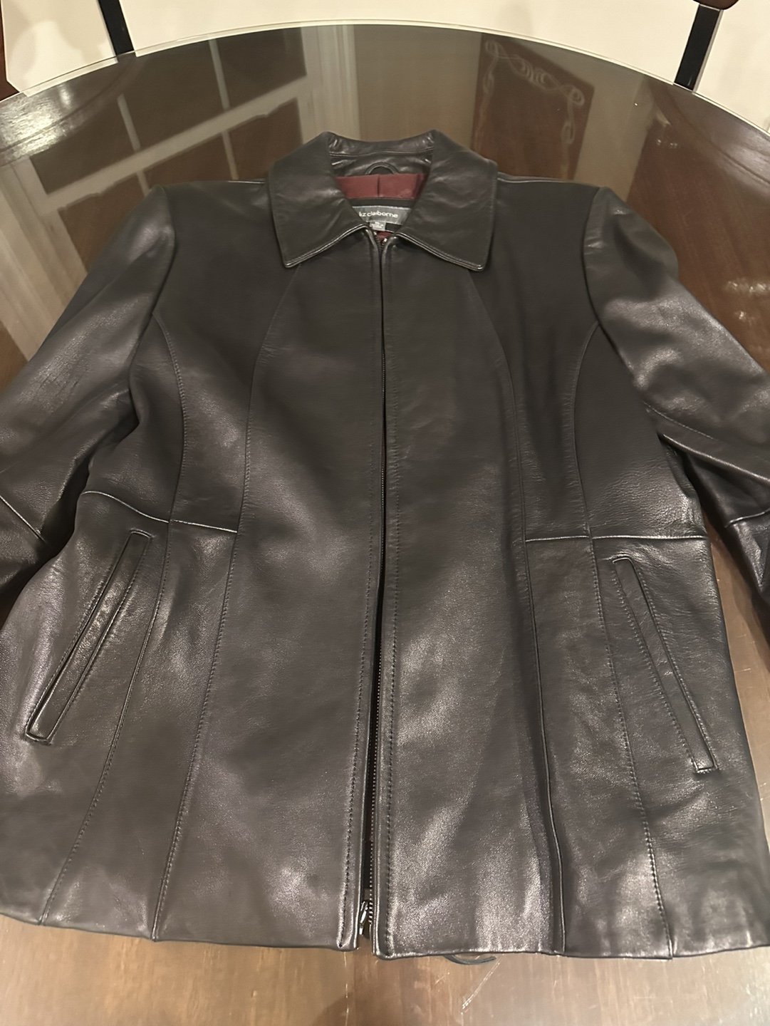 Liz Claiborne Black Leather Jacket Size XL - photo 2