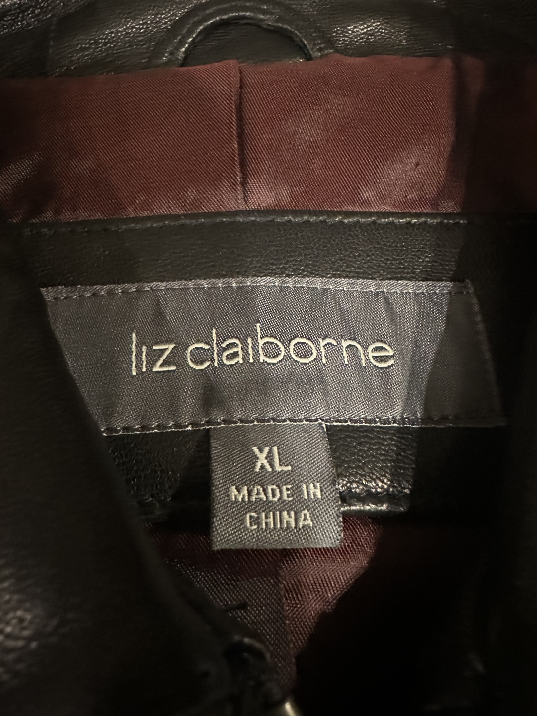 Liz Claiborne Black Leather Jacket Size XL - photo 3