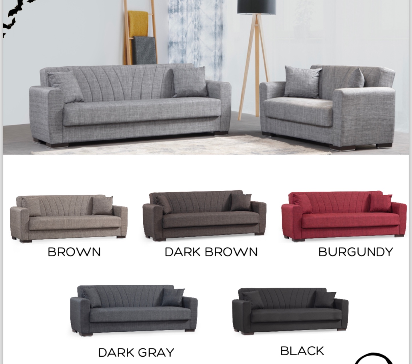 Brand new sofa and lover seat in stock open to the bed