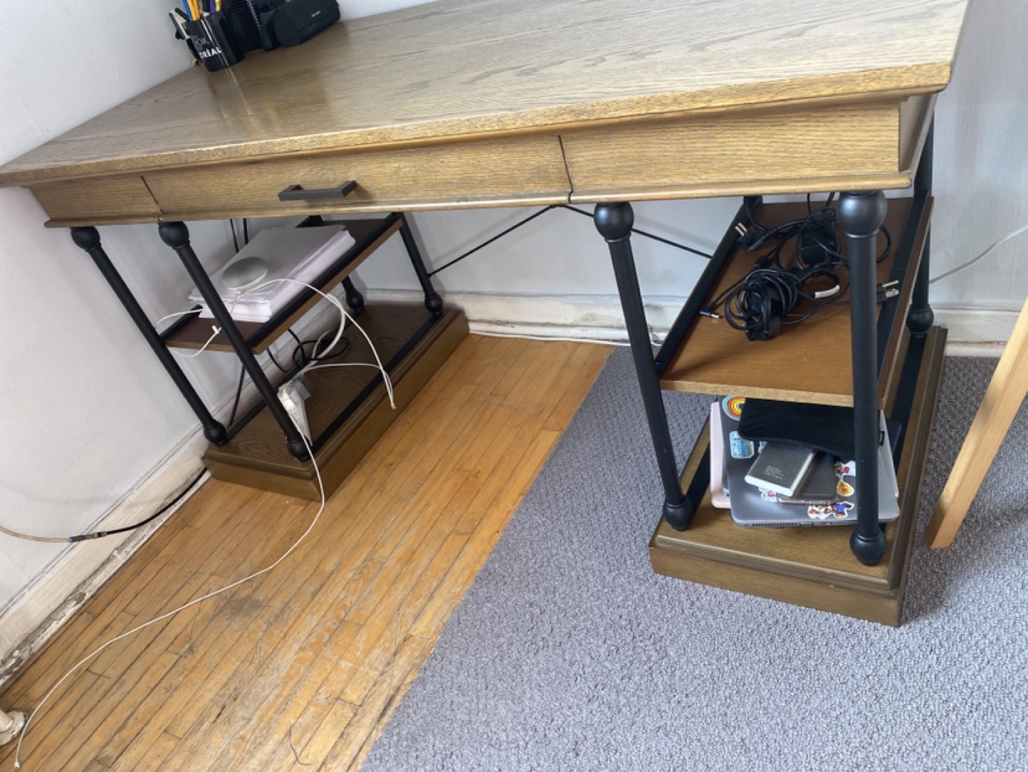 Large Desk with Storage Shelves - photo 3