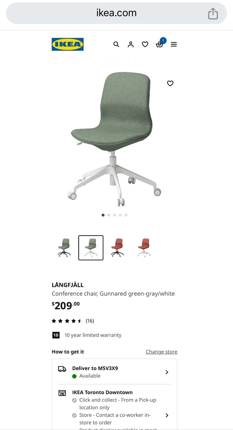 2x IKEA LÄNGFJÄLL Conference Chair thumbnail