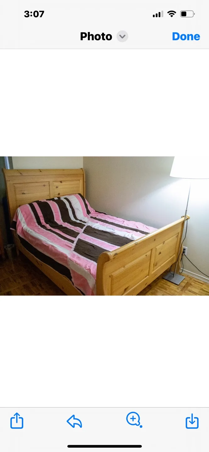 Mint condition full size bed frame & mattress image indicator(6)