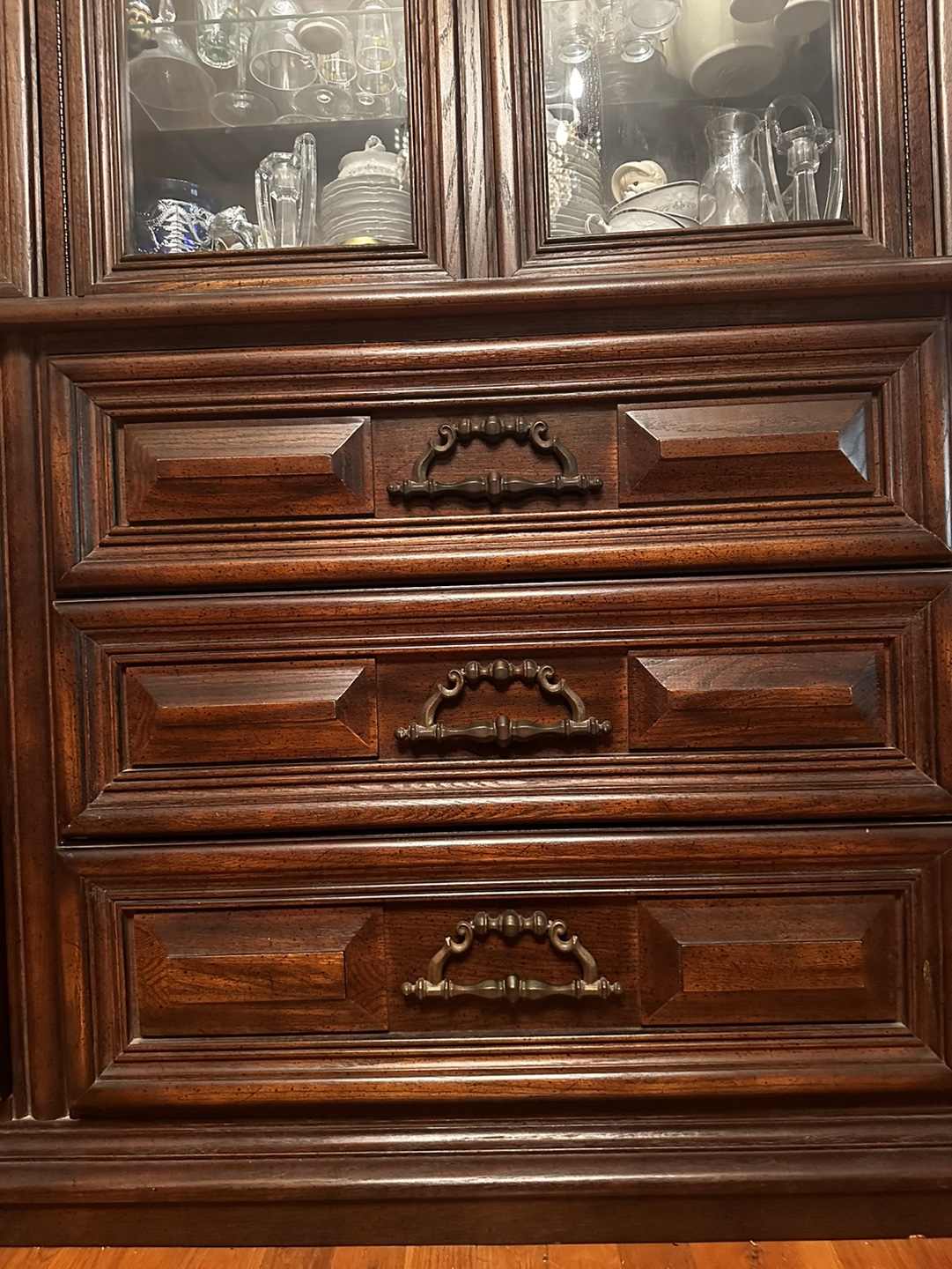 Vintage Wood China Cabinet Hutch - photo 5