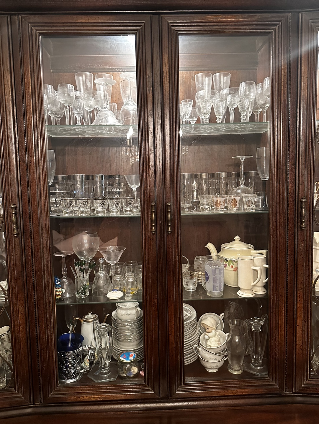 Vintage Wood China Cabinet Hutch - photo 4