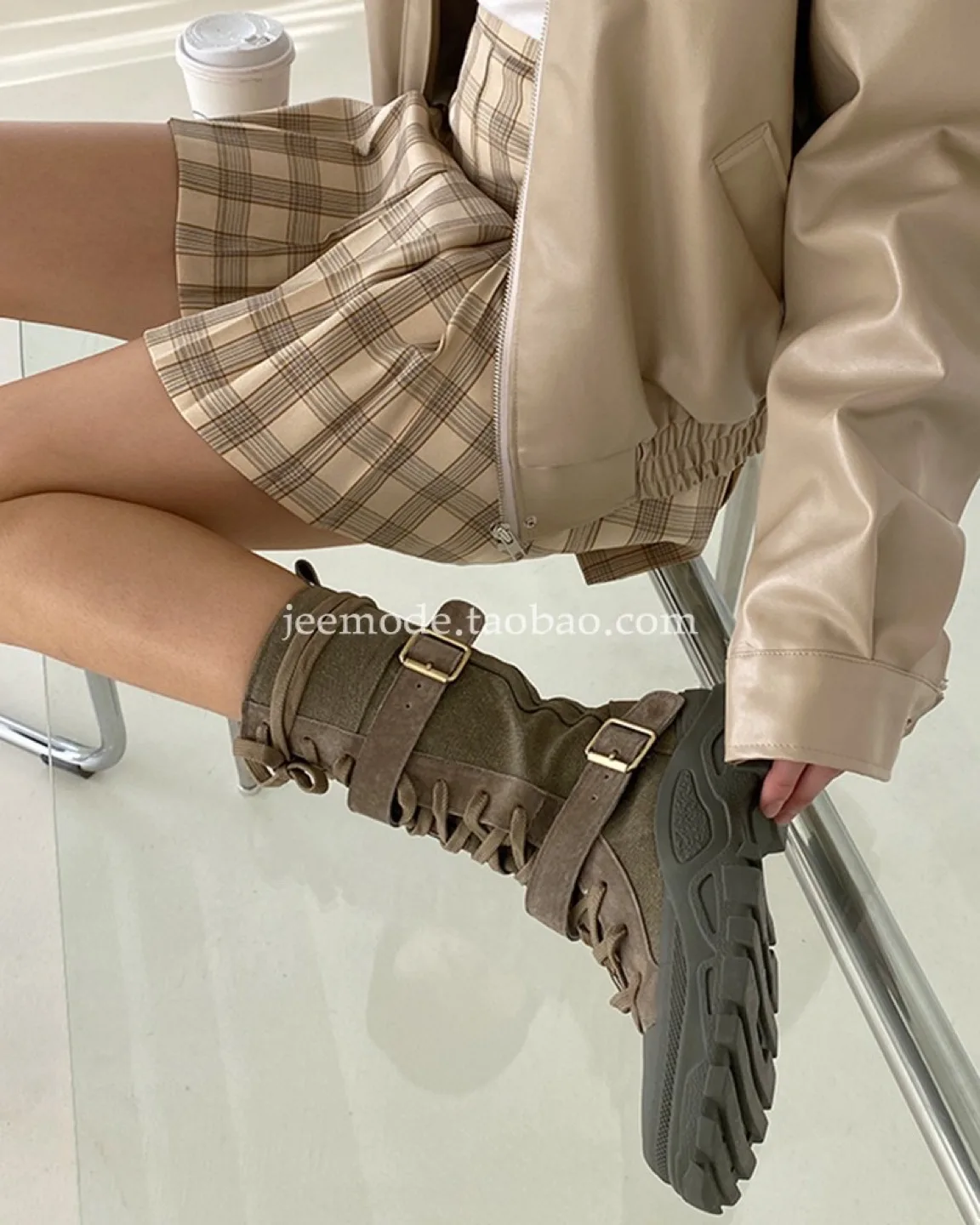 Brand New Green Buckle Boots image indicator(3)