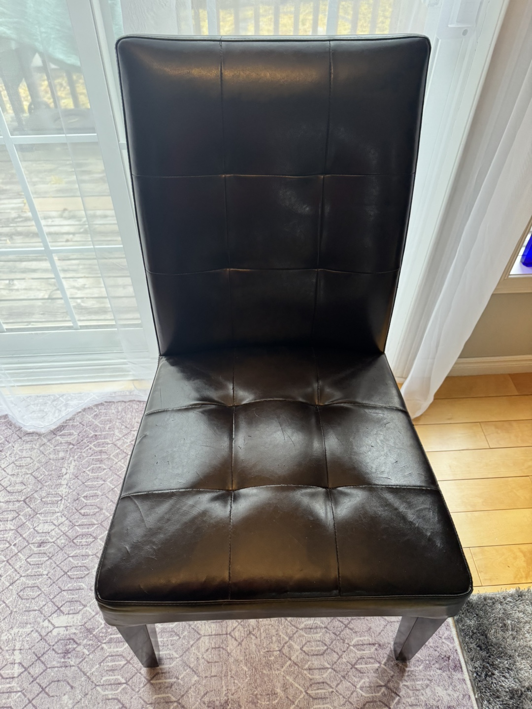 Black Faux Leather Dining Chair