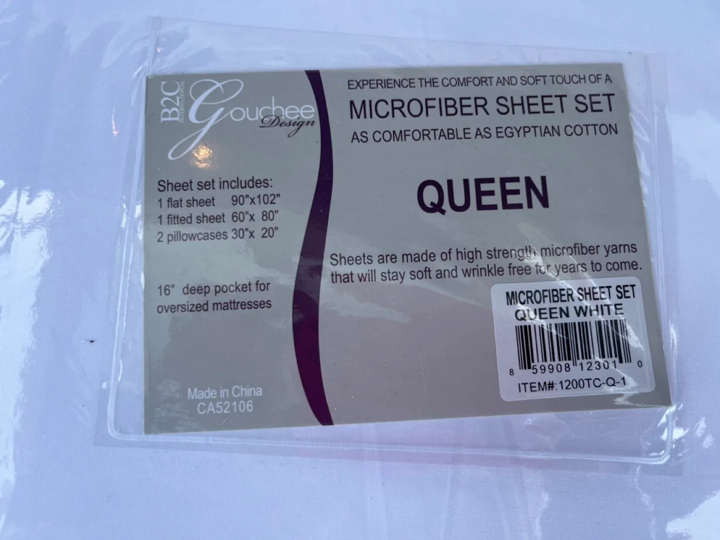 Gouchee Design Queen White Microfiber Sheet Set image indicator(2)