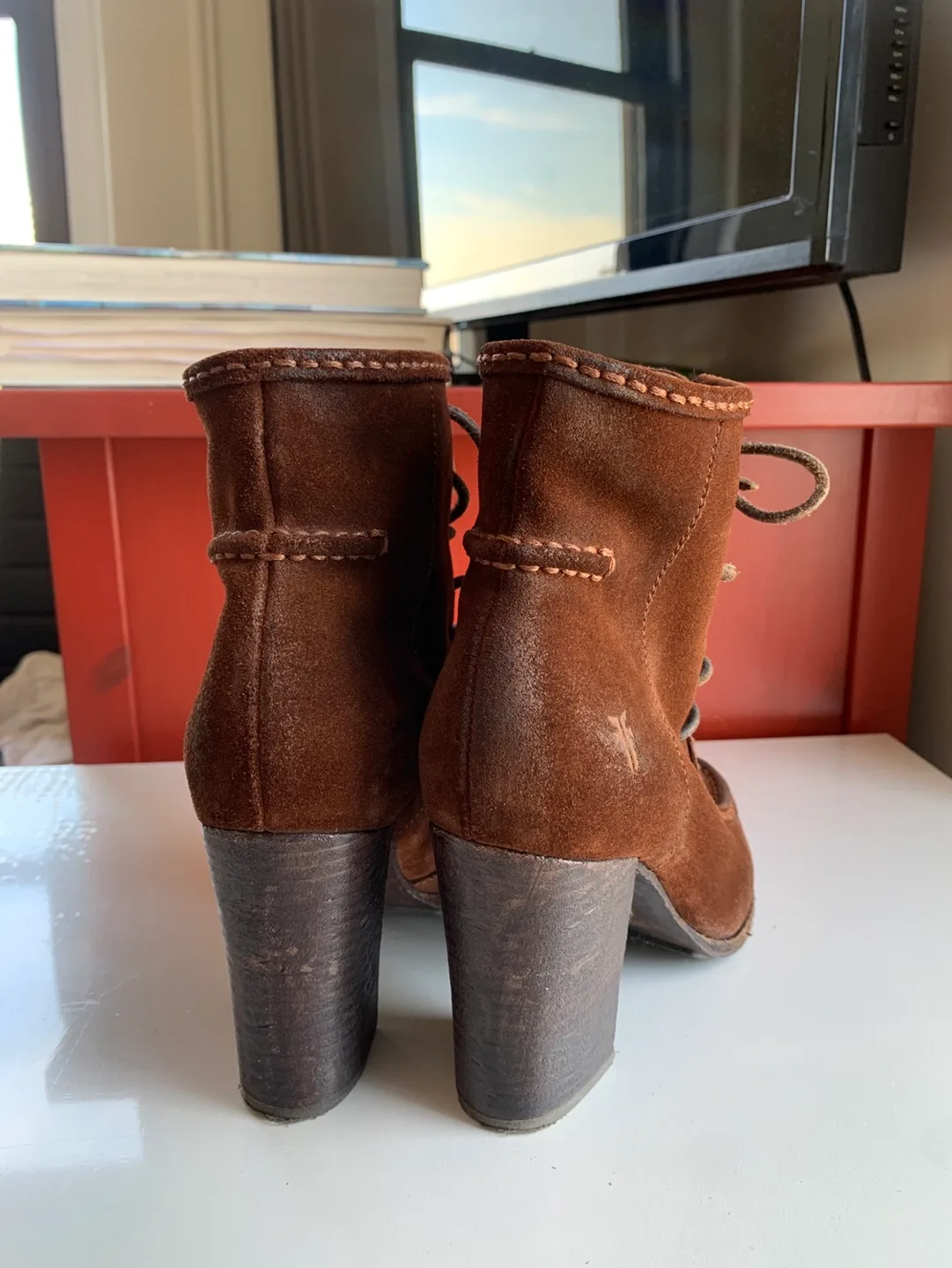 Frye Brown Suede Ankle Boots image indicator(6)