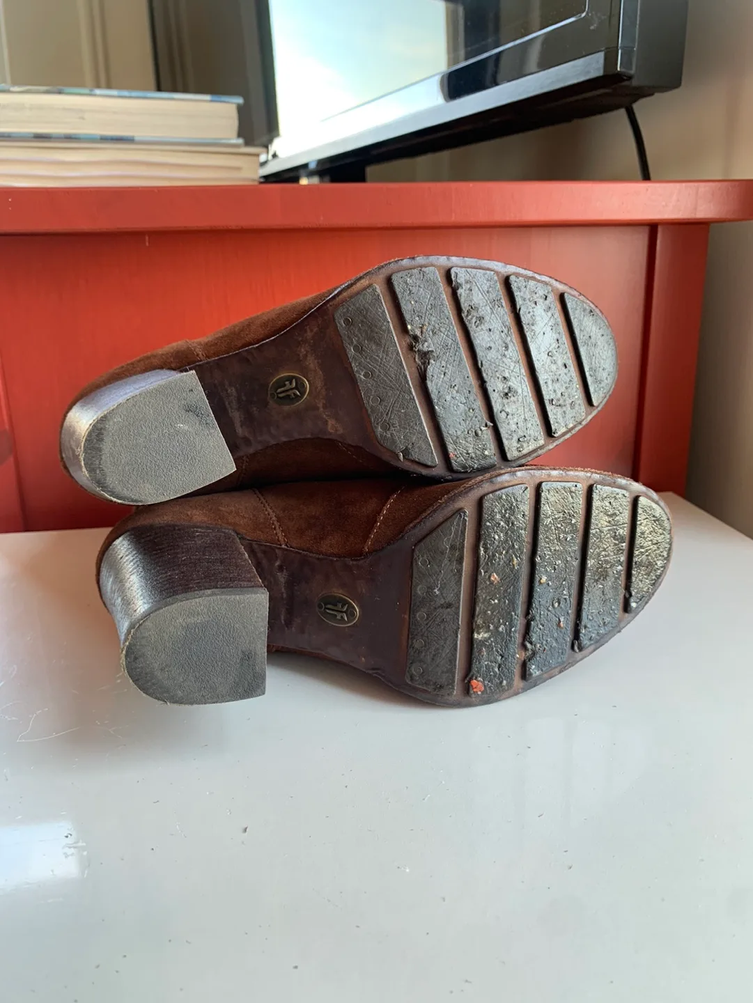 Frye Brown Suede Ankle Boots image indicator(10)