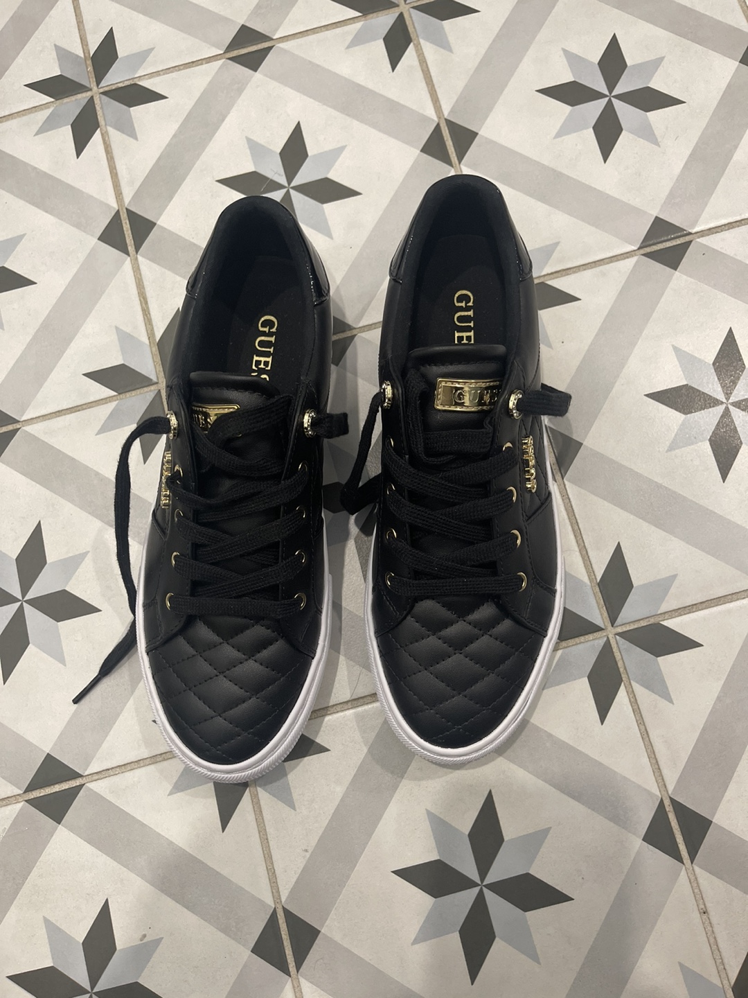 Guess Black Quilted Sneakers