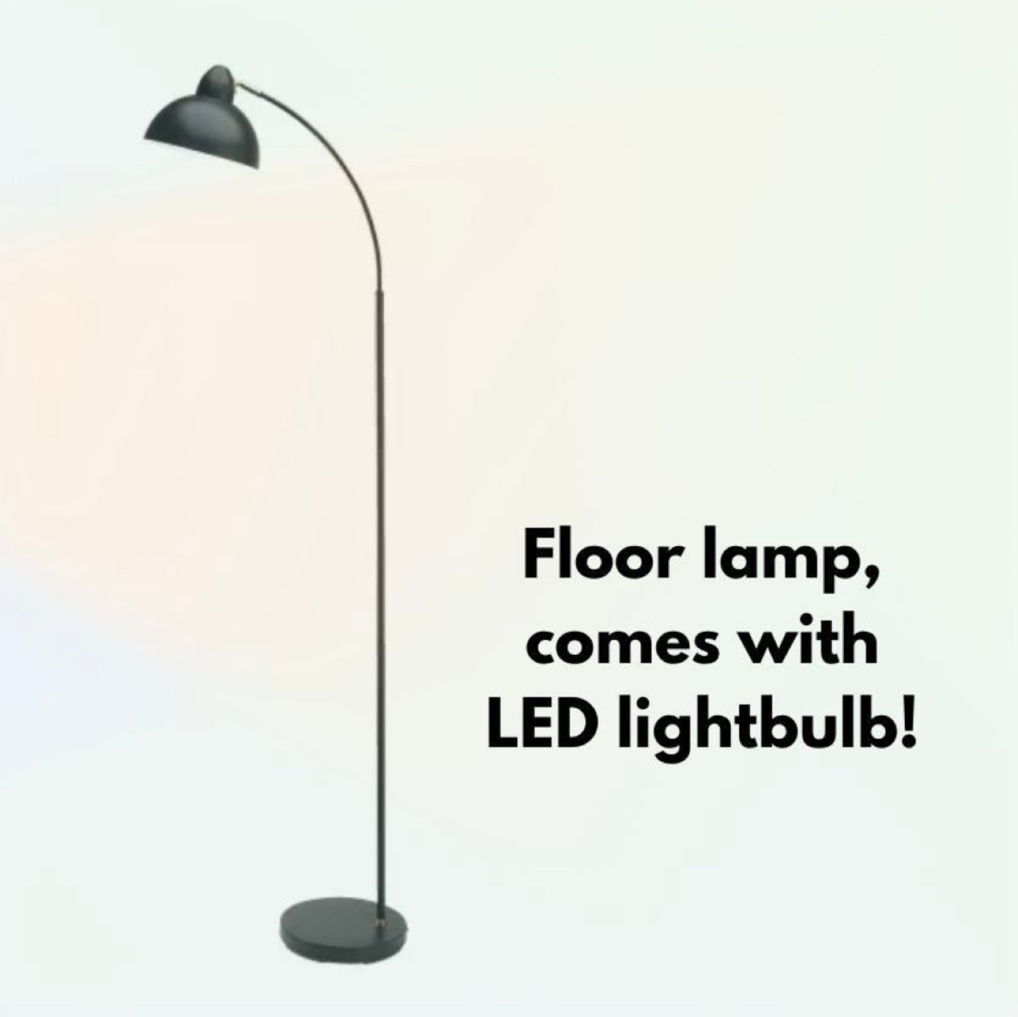 Black Floor Lamp with LED Bulb 💡
