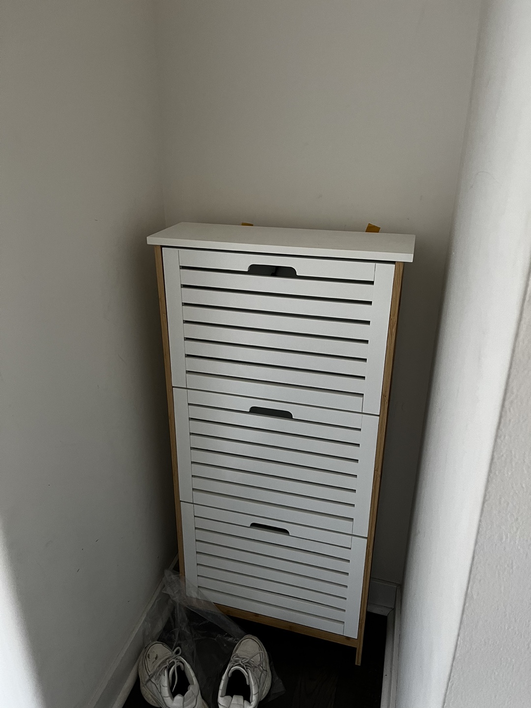 LIKE NEW: 3-Door Shoe Cabinet - photo 2