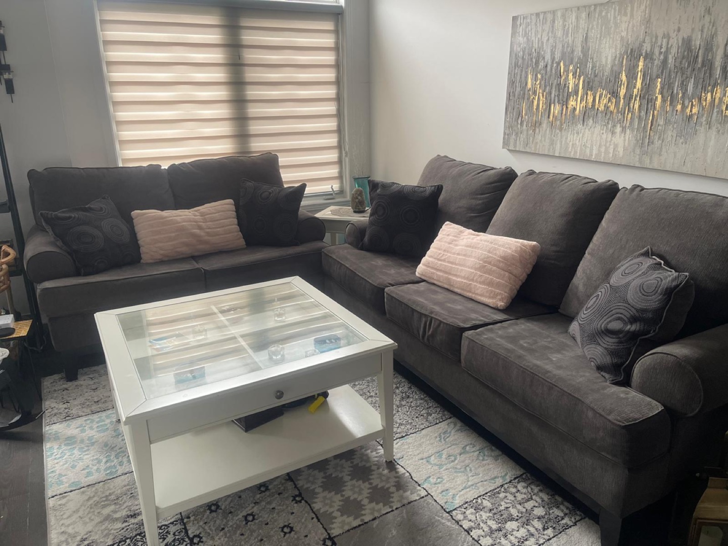 Grey Matching Leons Sofas