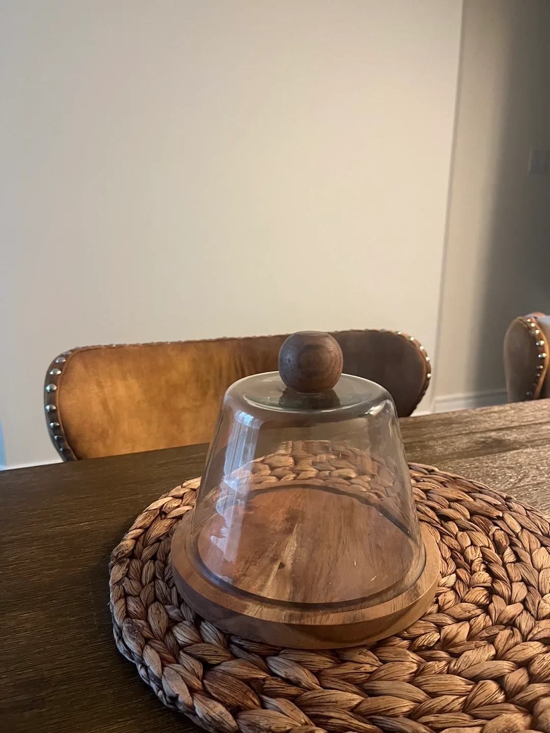 Glass Cheese Dome with Wooden Base thumbnail