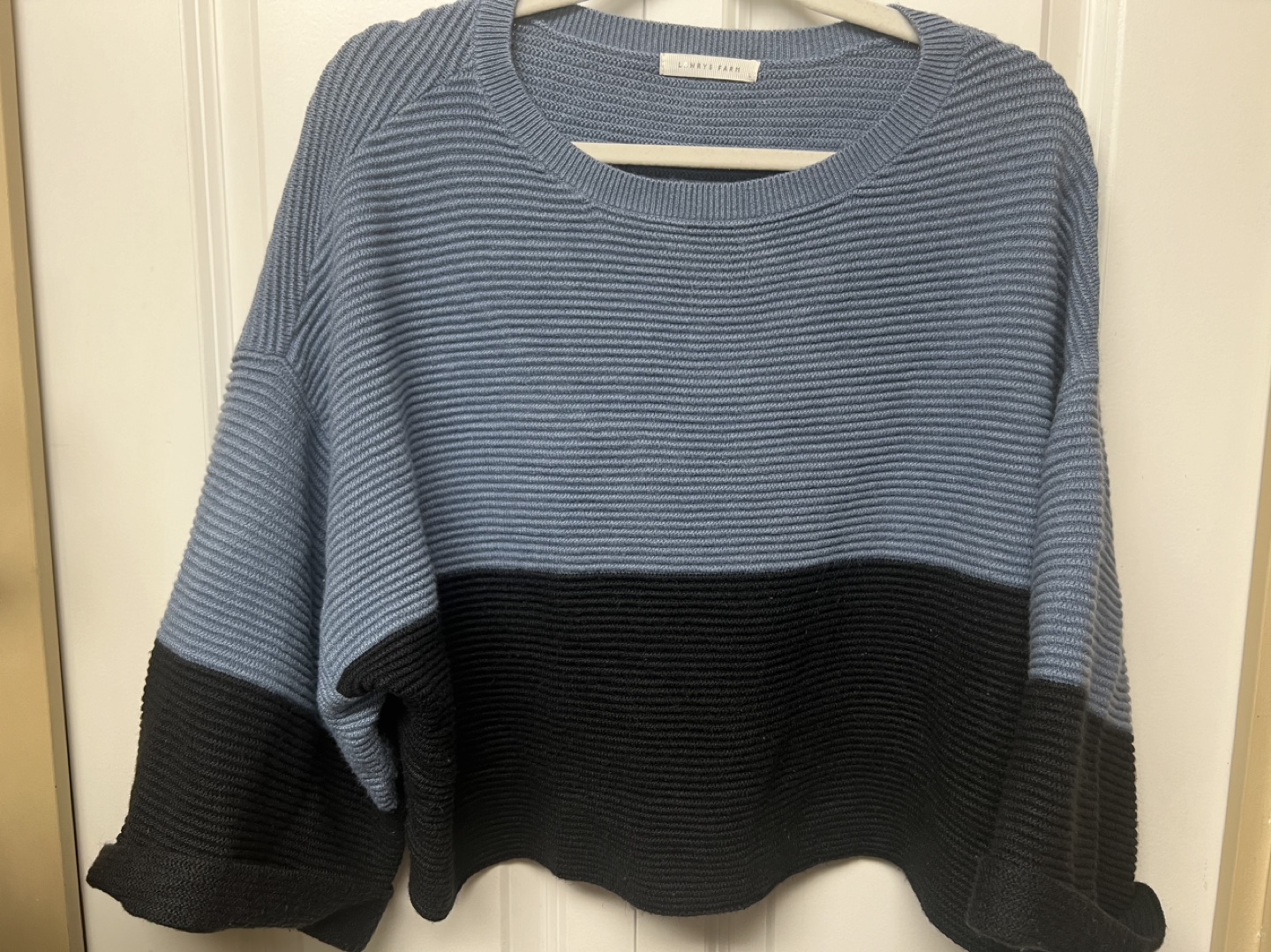 L.Wrays Farm Blue and Black Sweater