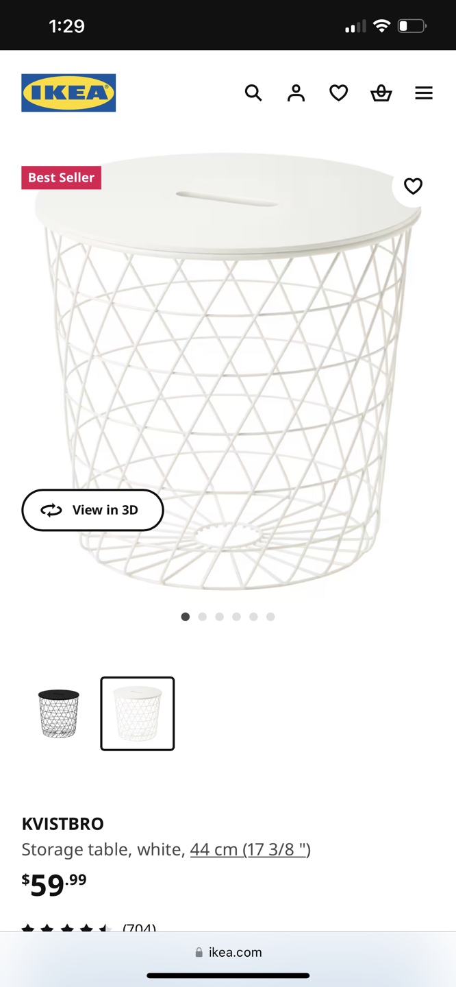 IKEA KVISTBRO Storage Table, White - photo 3