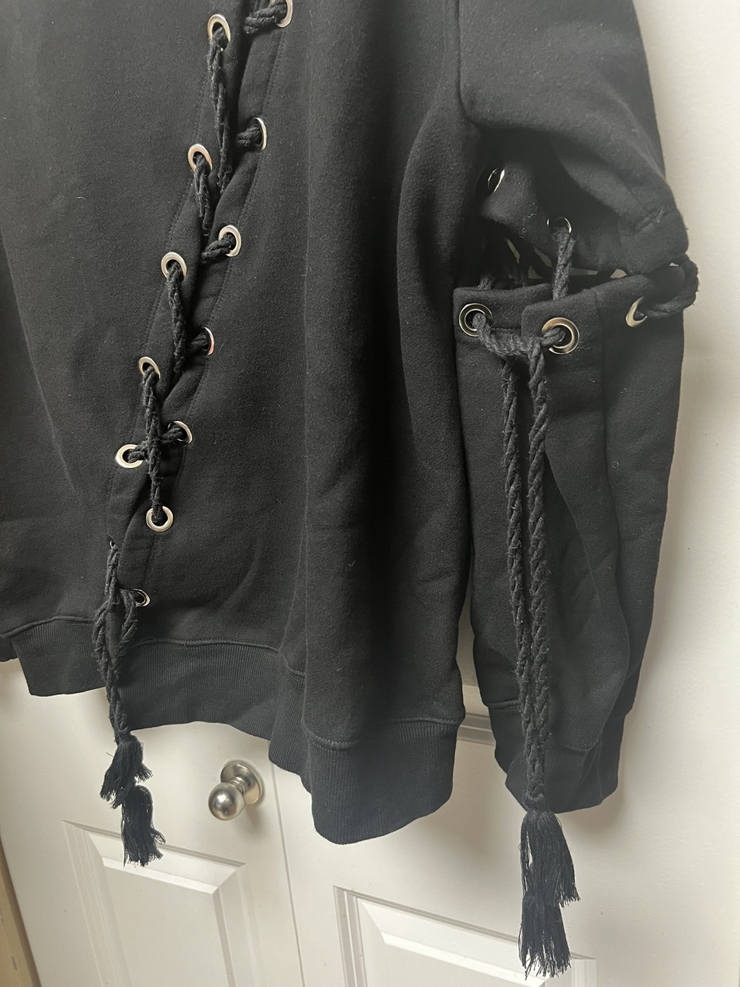 Black Lace Up Sweatshirt - photo 4
