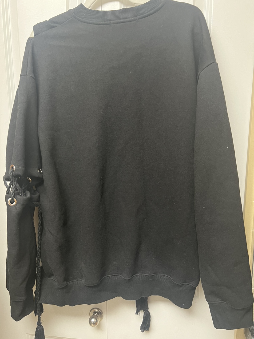Black Lace Up Sweatshirt - photo 2