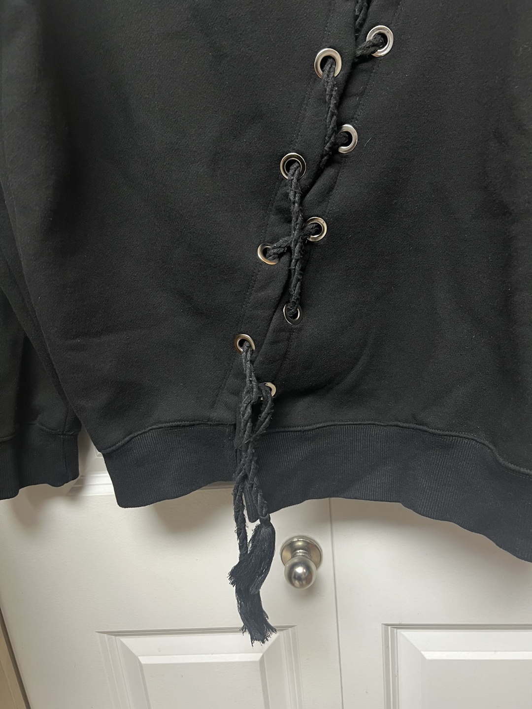 Black Lace Up Sweatshirt - photo 5
