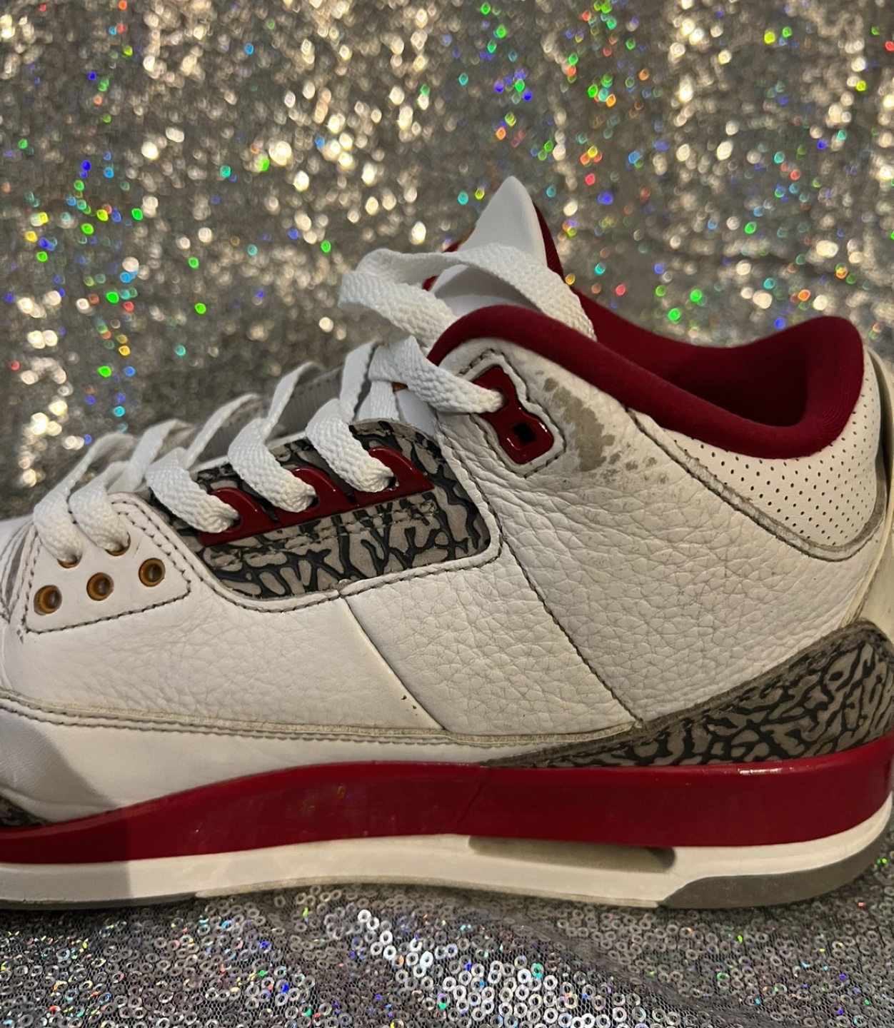 Air Jordan 3 Retro White/Cement Grey/Red - photo 5