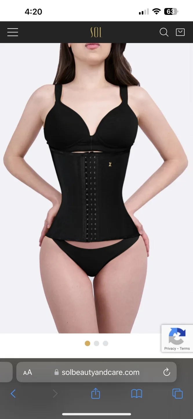 Sol Beauty and Care Black Waist Trainer Corset image indicator(4)