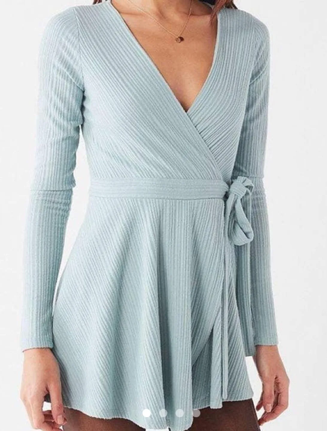Urban Outfitters light blue Wrap Dress image indicator(6)