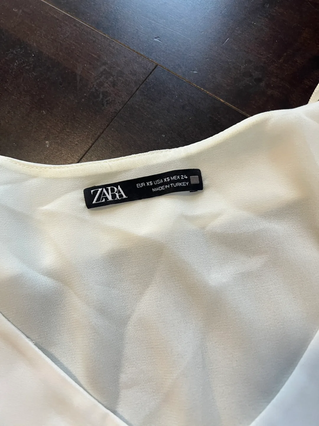 White Zara Blouse with Ruffled Collar image indicator(2)